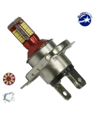 GloboStar® 40138 Λάμπα Αυτοκίνητου  H4 Can Bus LED με 57 SMD 4014 4,5W 460lm 360° DC 12V IP20 Ψυχρό Λευκό 6000K